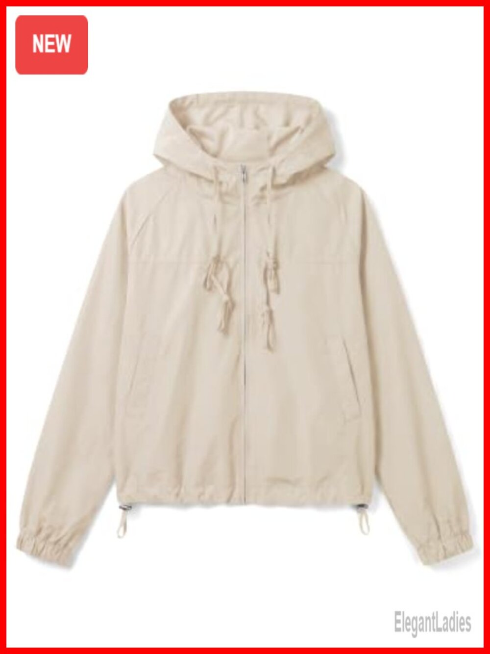 Women Zip Hoodie Gathered Casual Fall Coat with Pockets Loose Fit